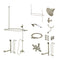 Kingston Brass Vintage Tub Wall Mount Down Spout Clawfoot Tub Faucet Package with Shower Enclosure and Hand Shower, Brushed Nickel (CCK3148AL)