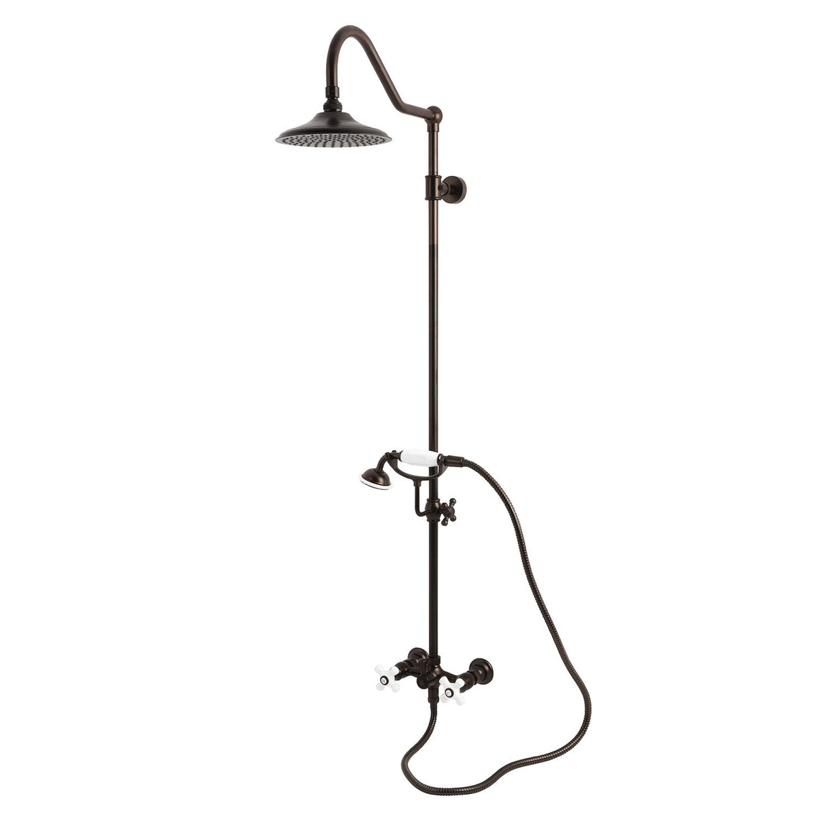 Kingston Wall Mount Rain Drop Shower System with Hand Shower in Oil Rubbed Bronze