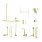 Kingston Brass Vintage Tub Wall Mount Gooseneck Clawfoot Tub Faucet Package with Shower Enclosure, Polished Brass (CCK4142PL)