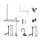 Kingston Brass Vintage Tub Wall Mount Gooseneck Clawfoot Tub Faucet Package with Shower Enclosure, Oil Rubbed Bronze (CCK4145PL)