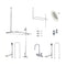 Kingston Brass Vintage Tub Wall Mount Gooseneck Clawfoot Tub Faucet Package with Shower Enclosure, Polished Chrome (CCK4181PL)
