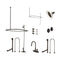 Kingston Brass Vintage Tub Wall Mount Gooseneck Clawfoot Tub Faucet Package with Shower Enclosure, Oil Rubbed Bronze (CCK4185PL)