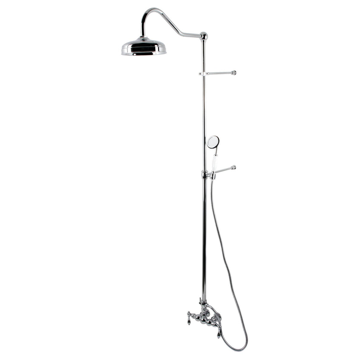 Vintage Tub Wall Mount Rain Drop Shower System with Hand Shower in Polished Chrome