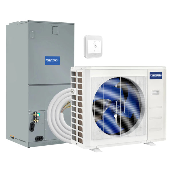MRCOOL Hyper Heat 2nd Gen 24K BTU, 2 Ton, 18.3 SEER2 Heat Pump Condenser and Ducted Air Handler with 35 Ft. R-454B No-Vac Lineset (CENTRAL-24-HP-230B35)