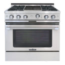 Capital Culinarian Series 36" Freestanding All Gas Range with Self Clean Oven, 4.9 cu. ft. in Stainless Steel (CGSR362B2)