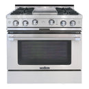 Capital 36-Inch Grand Chef Gas Range in Stainless Steel with 4 Open Burners & Griddle (CGSR362G2)