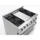 Capital 36-Inch Grand Chef Gas Range in Stainless Steel with 4 Open Burners & Griddle (CGSR362G2)