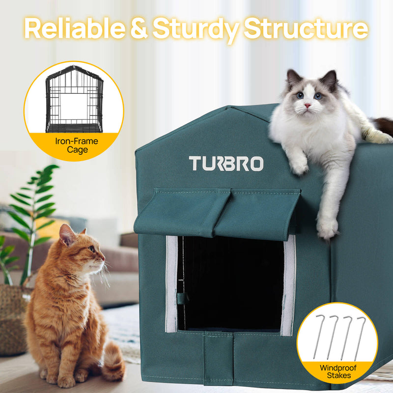 TURBRO Neighborhood CH17A Heated Cat House (707-NBH-CH17A-BL)