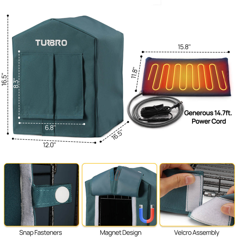 TURBRO Neighborhood CH17A Heated Cat House (707-NBH-CH17A-BL)