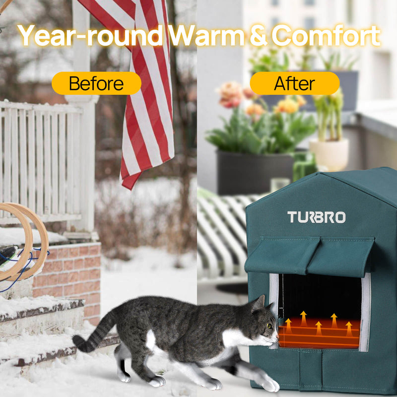 TURBRO Neighborhood CH17A Heated Cat House (707-NBH-CH17A-BL)