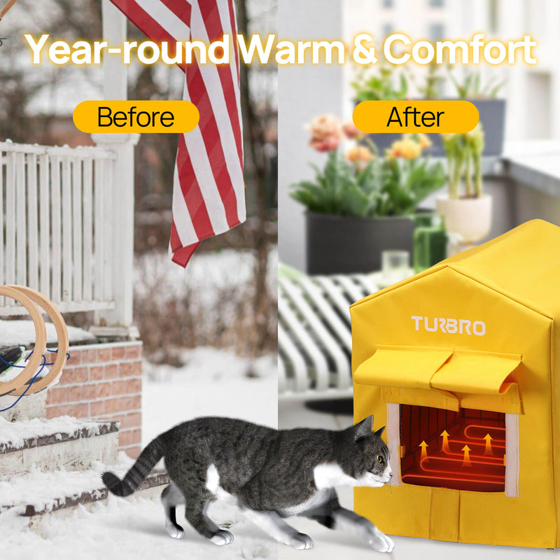 TURBRO Neighborhood CH17A Heated Cat House (707-NBH-CH17A-BL)
