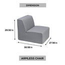 Deko Living Gray Compressed Foam Armless Sectional Sofa Chair (CIF50017ACH)