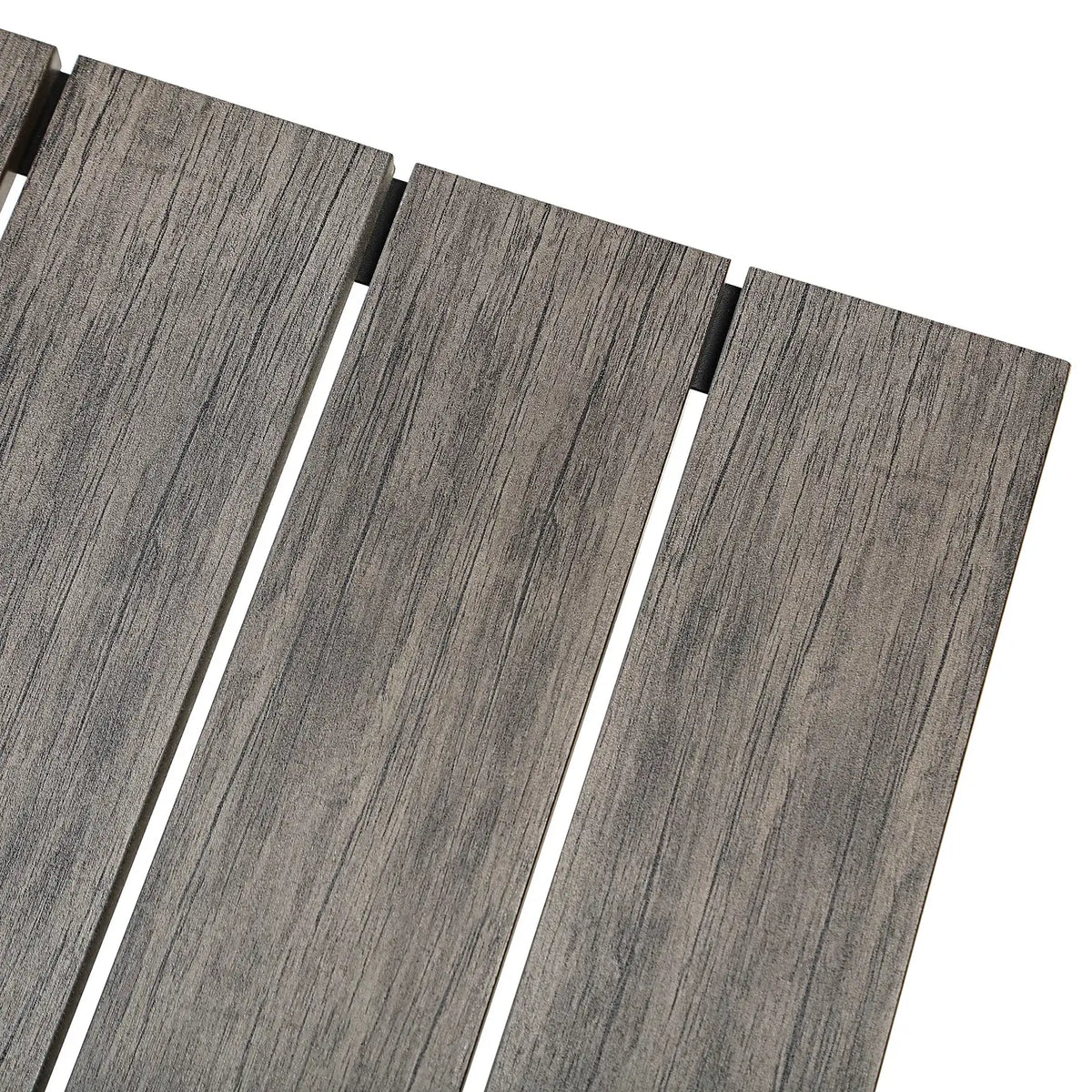 Gray textured upholstery fabric panels with vertical seams