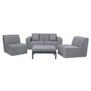 Deko Living 4 Piece Seating Gray Compressed Foam Sectional Sofa and Ottoman Set (CIF50017)