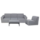 Deko Living 4 Piece Seating Gray Compressed Foam Sectional Sofa and Ottoman Set (CIF50017)