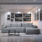 Deko Living 3 Piece Gray Compressed Foam Sectional Sofa Lounger and Table Set (CIF50018)
