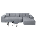 Deko Living 3 Piece Gray Compressed Foam Sectional Sofa Lounger and Table Set (CIF50018)