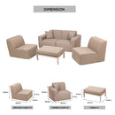 Deko Living 4 PieceSeating Brown Compressed Foam Sectional Sofa and Ottoman Set (CIF50117)
