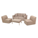 Deko Living 4 PieceSeating Brown Compressed Foam Sectional Sofa and Ottoman Set (CIF50117)