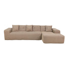 Deko Living 3 Piece Brown Compressed Foam Sectional Sofa Lounger and Table Set (CIF50118)