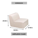 Deko Living Beige Compressed Foam Armless Sectional Sofa Chair (CIF50217ACH)
