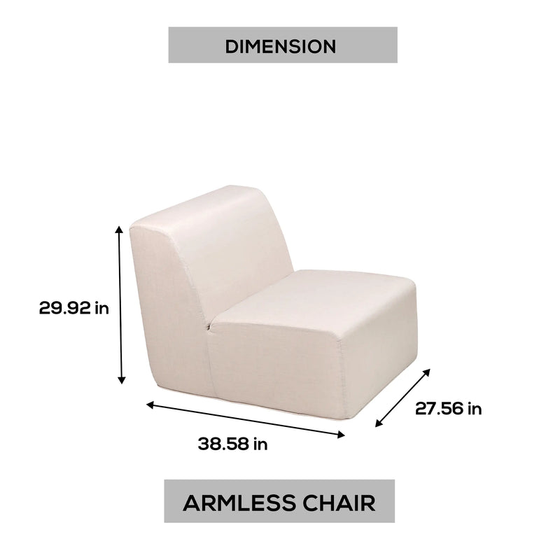 Deko Living Beige Compressed Foam Armless Sectional Sofa Chair (CIF50217ACH)