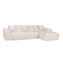 Deko Living 3 Piece Beige Compressed Foam Sectional Sofa Lounger and Table Set (CIF50218)