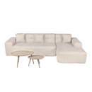 Deko Living 3 Piece Beige Compressed Foam Sectional Sofa Lounger and Table Set (CIF50218)