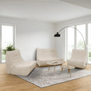 Deko Living 5 Piece Beige Compressed Foam Loveseat Sofa Chairs and Table Set (CIF50219)