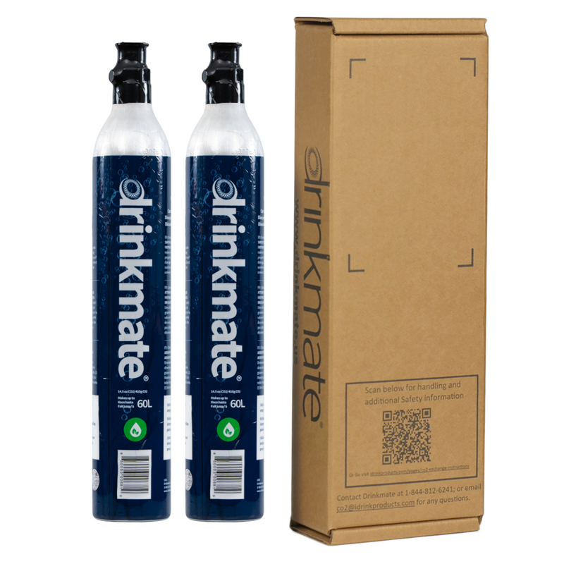 Drinkmate CO2 Refill Carbonator Cylinders 60L, 14.5 oz, 2 Pack (14Z-00-02)