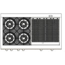 Capital 48-Inch Grand Chef Dual Fuel Range in Stainless Steel with 4 Open Burners, & 24-Inch Grill (COB484BB)