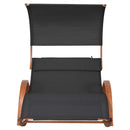 Deko Living Outdoor Cedar Wood Patio Lounge Daybed with Black Textilene Fabric & Canopy (COP20205BLK)