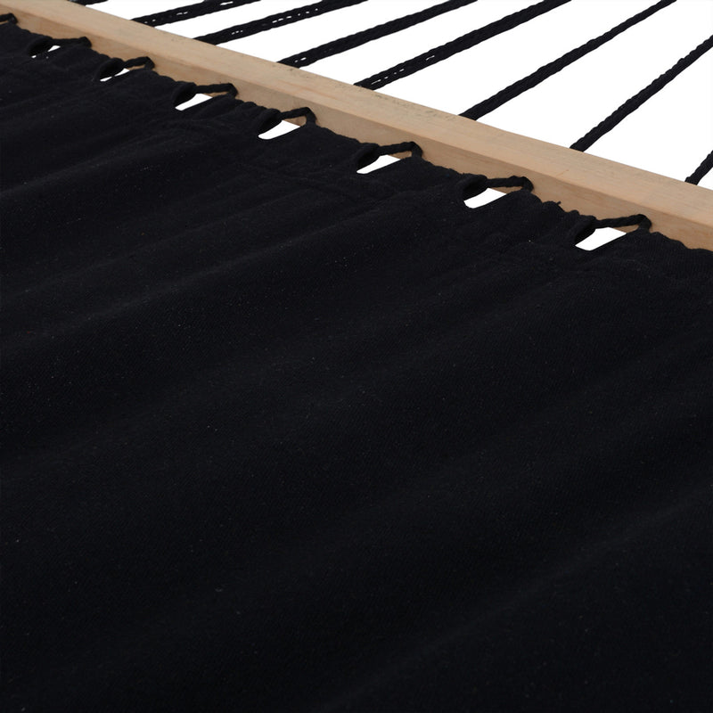 Deko Living Outdoor Cedar Wood Hammock with Black Textilene Fabric (COP20208BLK)