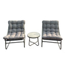 Deko Living Outdoor Modular Bistro Set with Beige Cushion Chairs and Round Coffee Table (COP20211)