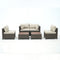 Deko Living 8 Piece Brown Outdoor Sectional Wicker Sofa Chairs and Tables  with Interchangable Beige and Red Cushion Covers (COP30011)