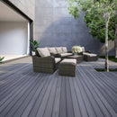 Deko Living 5 Piece Seating Brown Outdoor Wicker Sofa and Sofa Chair Set with Table (COP30012)