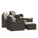 Deko Living 5 Piece Seating Brown Outdoor Wicker Sofa and Sofa Chair Set with Table (COP30012)