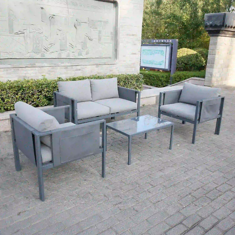 Deko Living 4 Place Seating Outdoor Gray Sofa and Table Set (COP30014)