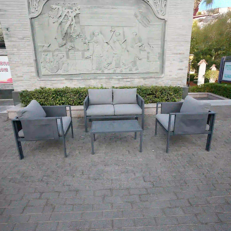 Deko Living 4 Place Seating Outdoor Gray Sofa and Table Set (COP30014)