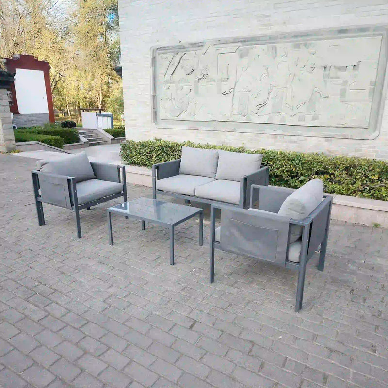 Deko Living 4 Place Seating Outdoor Gray Sofa and Table Set (COP30014)