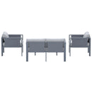 Deko Living 4 Piece Seating Outdoor Gray Sofa and Table Set (COP30014)