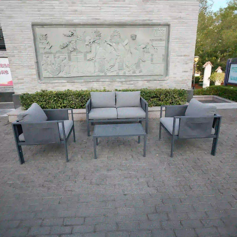 Deko Living 4 Place Seating Outdoor Gray Sofa and Table Set (COP30014)