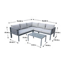 Deko Living 5 Piece Seating Outdoor Gray Sofa and Table Set (COP30016)