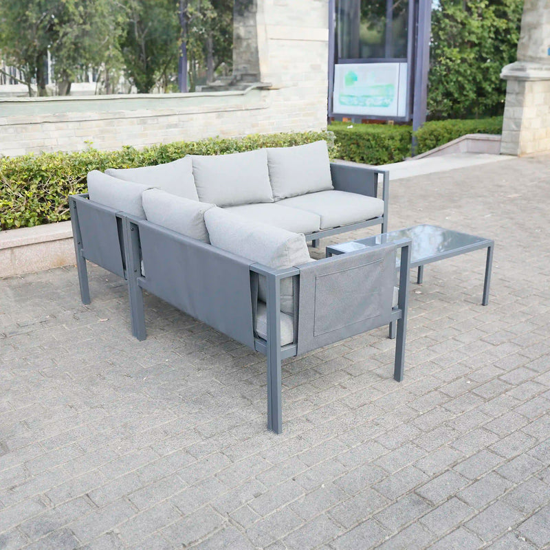 Deko Living 5 Place Seating Outdoor Gray Sofa and Table Set (COP30016)