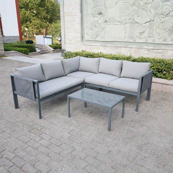 Deko Living 5 Place Seating Outdoor Gray Sofa and Table Set (COP30016)