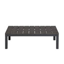 Deko Living 4 Piece Seating Gray Outdoor Compressed Foam Sectional Sofas and Ottoman Set (COP30017)