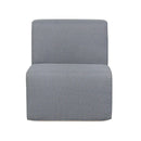 Deko Living 4 Piece Seating Gray Outdoor Compressed Foam Sectional Sofas and Ottoman Set (COP30017)
