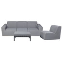 Deko Living 4 Piece Seating Gray Outdoor Compressed Foam Sectional Sofas and Ottoman Set (COP30017)