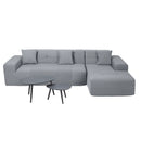 Deko Living 4 Piece Gray Outdoor Compressed Foam Sectional Sofa Lounger and Table Set (COP30018)