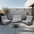 Deko Living 5 Piece Gray Outdoor Compressed Foam Loveseat Sofa Chairs and Table Set (COP30019)
